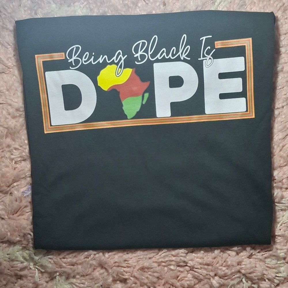 Being Black Is Dope Tee - Green, Red, Yellow